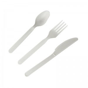 Eco Friendly Biodegradable PLA Disposable Cutlery Forks Knives and Spoons