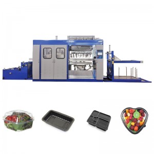Factory supplied Automatic Plastic Cake Box Tray Vacuum Forming Machine in Blister Packaging